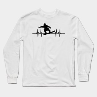 Heartbeat Snowboarding Lover Long Sleeve T-Shirt